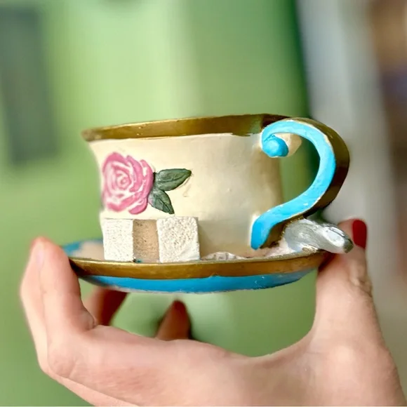 VTG Dainty 3D Still Life Cottagecore Tea With Lemon & Sugar Cubes Home Decor Art - Picture 4 of 12